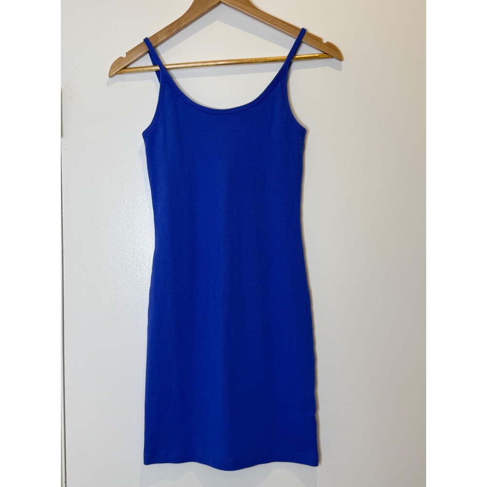 Old Navy Womens Royal Blue Ribbed Bodycon Mini Dress Adjustable Straps Small